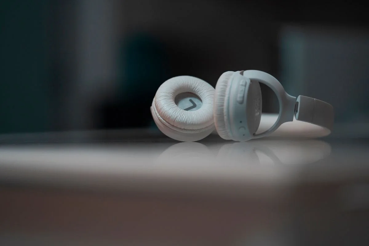 White over-ear headphones