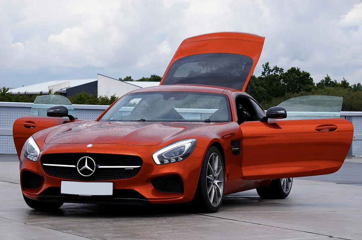 Orange performance coupe