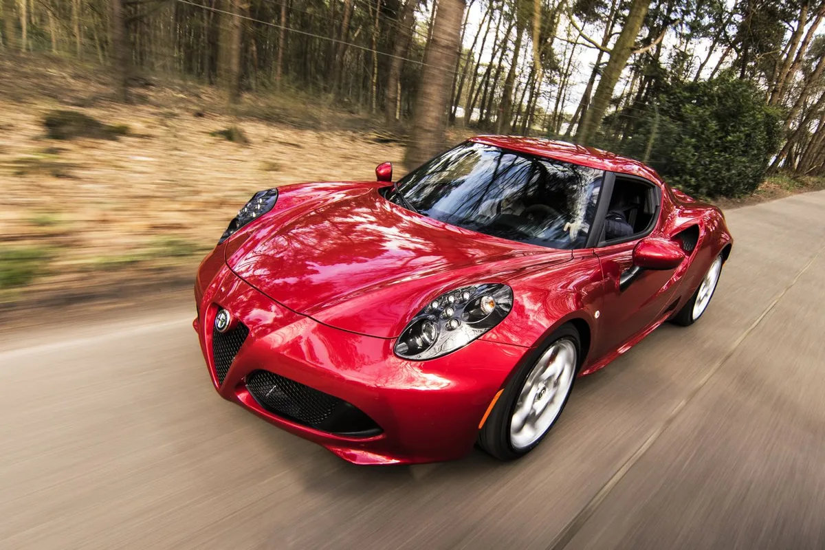 Red Alfa Romeo 4C coupe